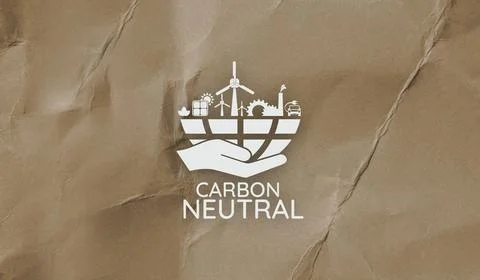 Reducing CO2 emissions to stop climate change sign Stock Photos