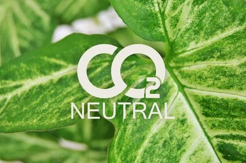 Reducing CO2 emissions to stop climate change sign Stock Photos