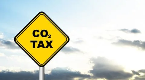 Reducing CO2 emissions to stop climate change sign Stock Photos
