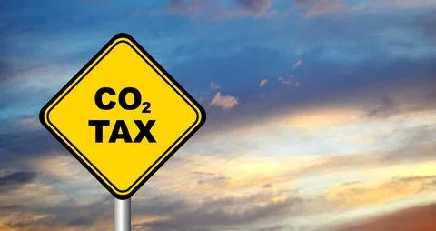 Reducing CO2 emissions to stop climate change sign Stock Photos