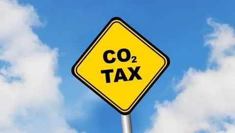 Reducing CO2 emissions to stop climate change sign Stock Photos