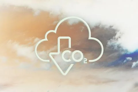 Reducing CO2 emissions to stop climate change sign Stock Photos