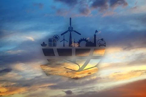 Reducing CO2 emissions to stop climate change sign Stock Photos