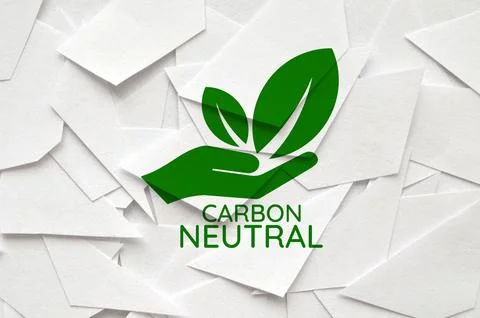Reducing CO2 emissions to stop climate change sign Stock Photos