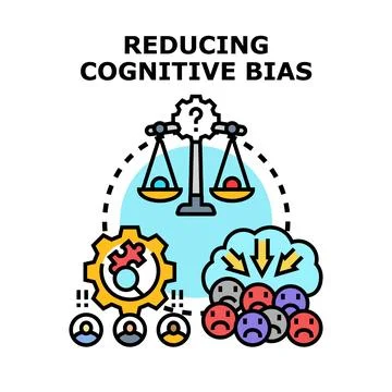 Reducing cognitive bias process for achieving impartial judgment Stockillustratie