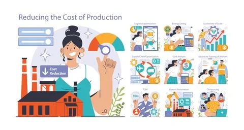 Reducing the cost of production set. Automatization and effective optimization イラスト素材
