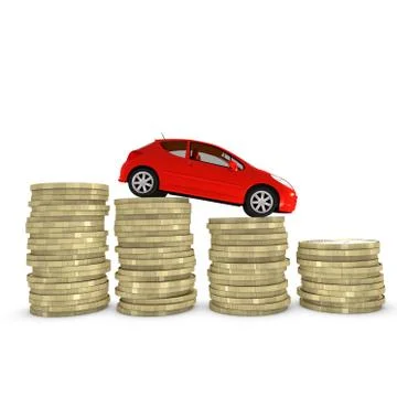 Reducing cost of purchasing and maintaining a car Illustrazione stock
