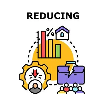 Reducing costs and workforce during economic crisis concept Stock Illustration