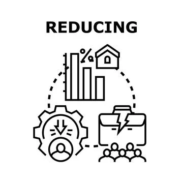 Reducing costs and workforce during economic crisis concept Stock Illustration