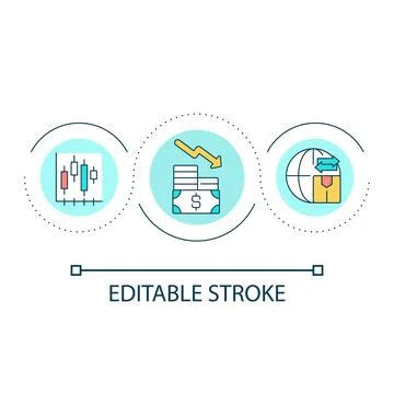 Reducing costs of logistic service loop concept icon Stock Illustration