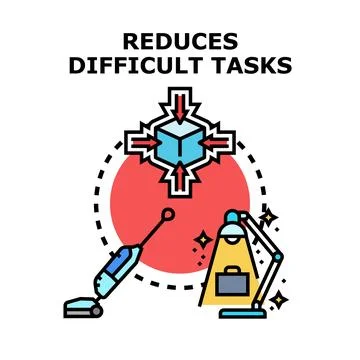 Reducing difficult tasks concept vector illustration Stock Illustration