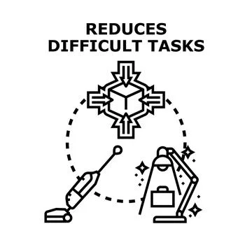 Reducing difficult tasks concept vector illustration Stock Illustration