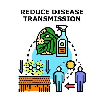 Reducing disease transmission preventing spread of germs Stock Illustration