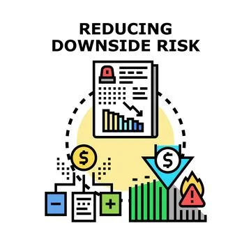Reducing downside risk analyzing business strategy イラスト素材