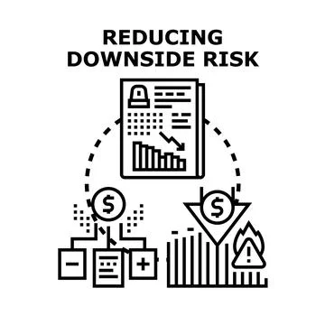Reducing downside risk analyzing business strategy Stockillustratie