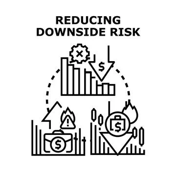 Reducing downside risk concept for business finance and investment Stock Illustration