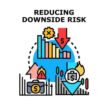 Reducing downside risk concept for business finance and investment Stock Illustration