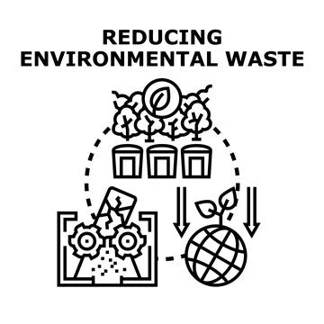 Reducing environmental waste concept vector illustration Stock Illustration