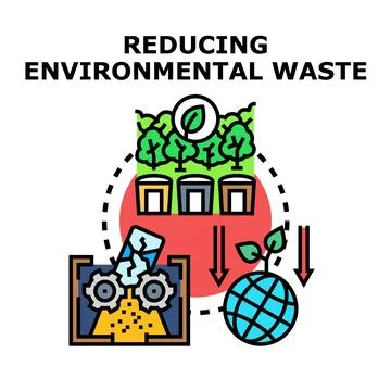 Reducing environmental waste concept vector illustration Stock Illustration