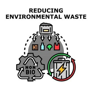 Reducing environmental waste icon concept illustration Stock Illustration