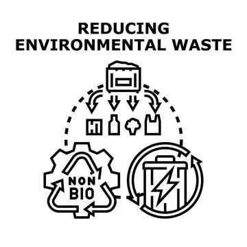 Reducing environmental waste icon concept illustration Stock Illustration