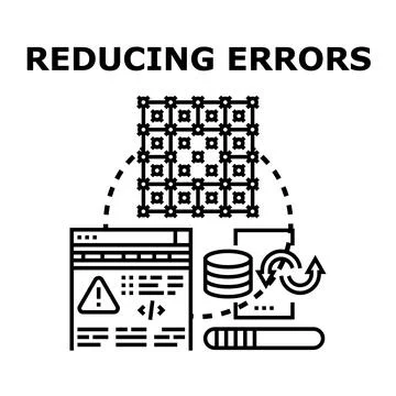 Reducing errors concept improving data quality Stockillustratie
