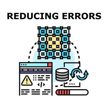 Reducing errors concept improving data quality Stockillustratie