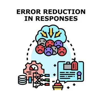 Reducing errors in responses through data processing Stock Illustration