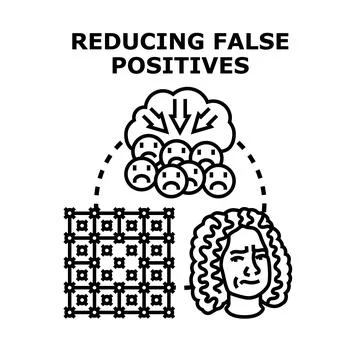 Reducing false positives in data analysis Stock Illustration