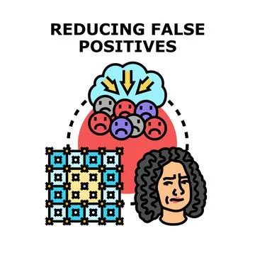 Reducing false positives in data analysis Stock Illustration