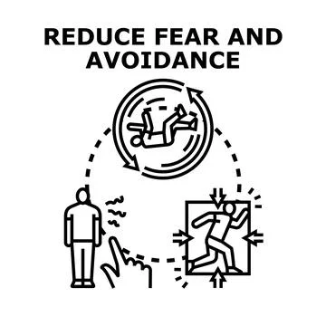 Reducing fear and avoidance behavior to improve mental health Stock-Illustration