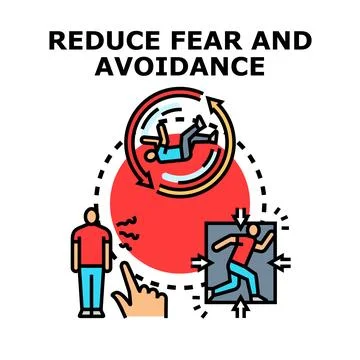 Reducing fear and avoidance behavior to improve mental health Stock Illustration