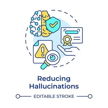 Reducing inaccurate responses multi color concept icon Stock Illustration