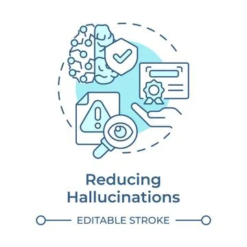Reducing inaccurate responses soft blue concept icon Stock Illustration