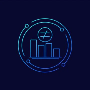 Reducing inequality icon with a graph, linear design イラスト素材