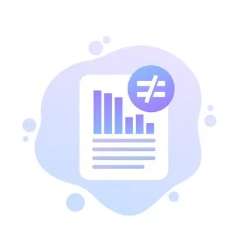 Reducing inequality icon with report, vector design 库存插图