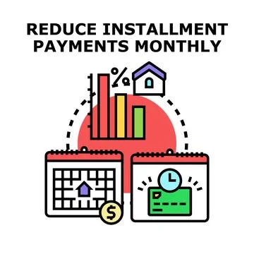 Reducing installment payments monthly concept for financial management Ilustração Stock