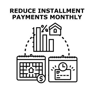 Reducing installment payments monthly concept for financial management Ilustração Stock