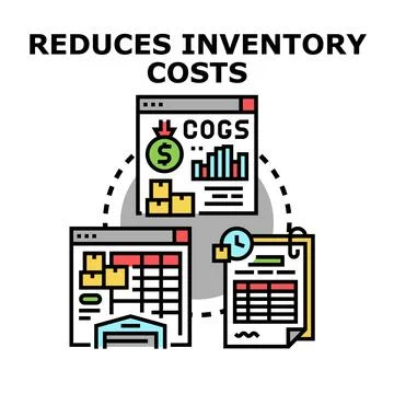 Reducing inventory costs through efficient supply chain management Stock Illustration