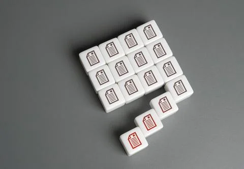 Reducing the list of documents. Reducing bureaucracy. Data leakage and info.. Stock Photos