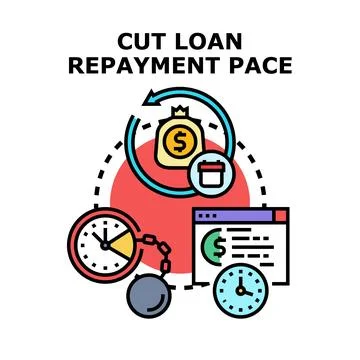 Reducing loan repayment pace and financial debt Stock Illustration