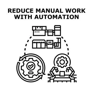 Reducing manual work with process automation system 库存插图