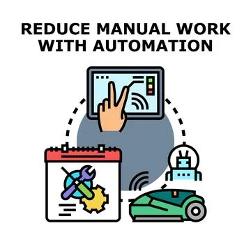 Reducing manual work with smart automation technology Stock Illustration