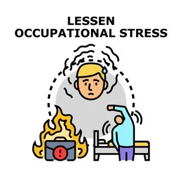 Reducing occupational burden minimizing business stress concept 스톡 일러스트