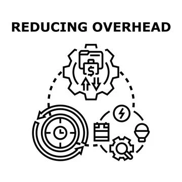 Reducing overhead business cost efficiency optimization concept Stock Illustration