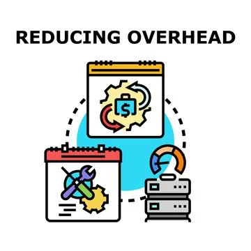 Reducing overhead costs for business optimization concept Stock Illustration