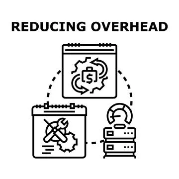 Reducing overhead costs for business optimization concept Ilustración de archivo