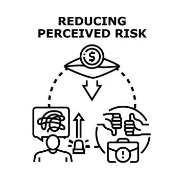 Reducing perceived risk concept for business strategy Stock Illustration