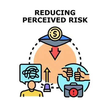 Reducing perceived risk concept for business strategy 스톡 일러스트