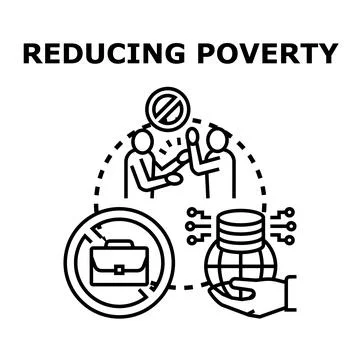 Reducing poverty concept combining lack of work and global solutions 스톡 일러스트